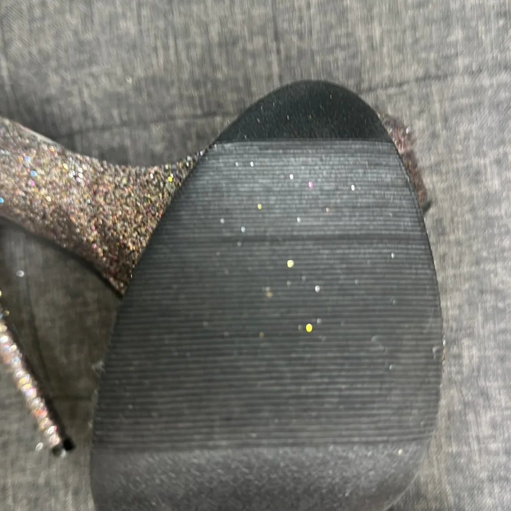 Charlotte Russe multicolored glitter, size 8 platform heel